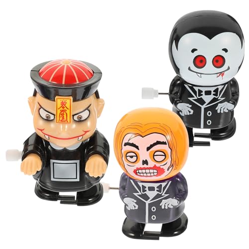 TOYANDONA 3 Stück Teiliges Halloween Aufziehspielzeug Bunte Energiesparende Figuren Vampir Zombie Chinesischer Zombie Lehrreiches Laufspielzeug für Party und von TOYANDONA