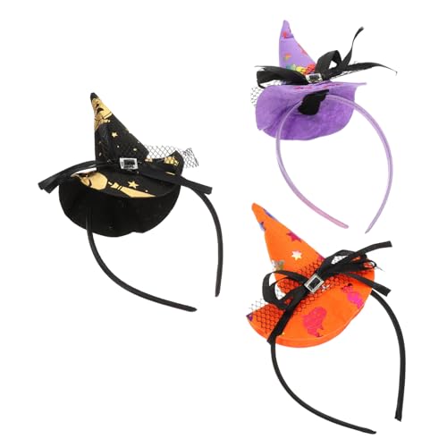 TOYANDONA 3 Stück Teiliges Halloween Haarschmuck mit Hexenhut Design Kreative Haarreifen für Halloween Partys für Cosplay und Fotoshootings von TOYANDONA