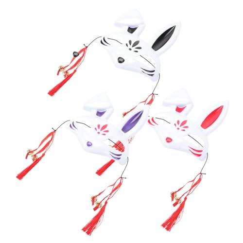 TOYANDONA 3 Stück Teiliges Hasengesicht Masken Halloween Cosplay Party Zubehör Wiederverwendbar Leicht zu Tragen Kreative DIY Kostüm Masken für Erwachsene für Karneval und Halloween von TOYANDONA
