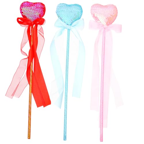 TOYANDONA 3 Stück Teiliges Herz Zauberstab mit Pailletten Bunte Feenstäbe für Kinderparty Prinzessin Dress up Partydeko und Fotorequisite in Rot Blau TOYANDONA 3 Stück Teiliges Herz Zauberstab mit Pailletten Bunte Feenstäbe für Kinderparty Prinzessin Dress up Partydeko und Fotorequisite in Rot Blau von TOYANDONA