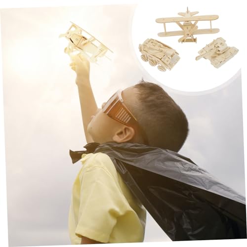 TOYANDONA 3 Stück Teiliges Holzpuzzle Kreatives DIY Jigsaw Modellspielzeug Intelligentes Lernspielzeug für Jugendliche und Erwachsene Fördert Kreativität und Vorstellungskraft von TOYANDONA