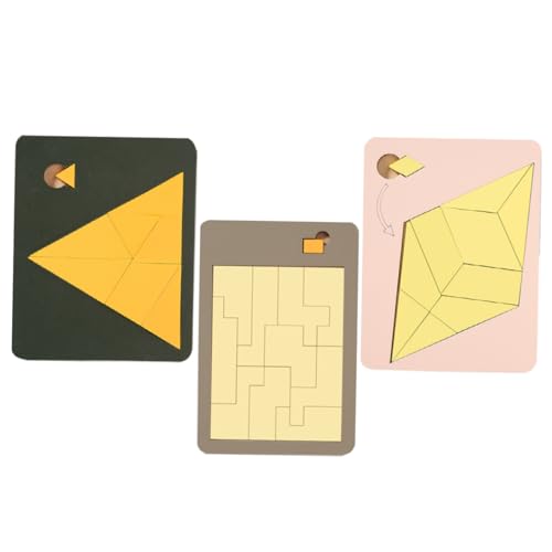 TOYANDONA 3 Stück Teiliges Holzpuzzle Lernspielzeug Montessori Puzzlewürfel zur Feinmotorik Kreativität Hand Auge Koordination Stressabbau und Kognitiver Entwicklung Ab Jahren von TOYANDONA