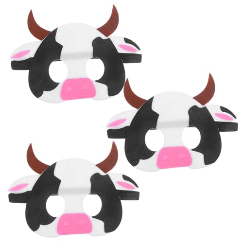 TOYANDONA 3 Stück Teiliges Kuh Tier Design Masken für Leichte Wiederverwendbare Gesichtsmasken aus Vliesstoff mit Elastischem Band für Halloween Karneval Kindergeburtstag und Kostümpartys TOYANDONA 3 Stück Teiliges Kuh Tier Design Masken für Leichte Wiederverwendbare Gesichtsmasken aus Vliesstoff mit Elastischem Band für Halloween Karneval Kindergeburtstag und Kostümpartys von TOYANDONA