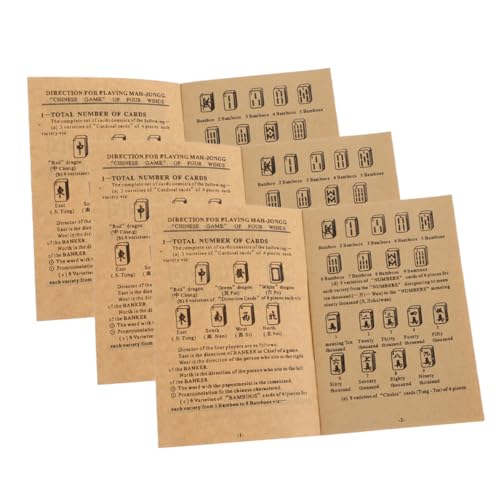 TOYANDONA 3stücke Mahjong-Anleitung Für Anfänger Detailliertes Chinesisches Mahjong-lernhandbuch Tipps Zur Verbesserung Der Fähigkeiten Tragbares Nachschlagewerk Für Gruppenaktivitäten von TOYANDONA