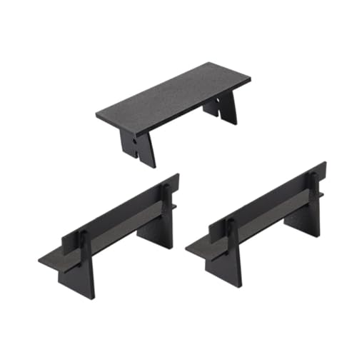 TOYANDONA 3 Stück Teiliges Miniatur Möbelset Dollhouse Tisch und Stühle Schwarz Elegantes Design Langlebig für Puppenhaus Gartendekor und Miniaturlandschaften von TOYANDONA