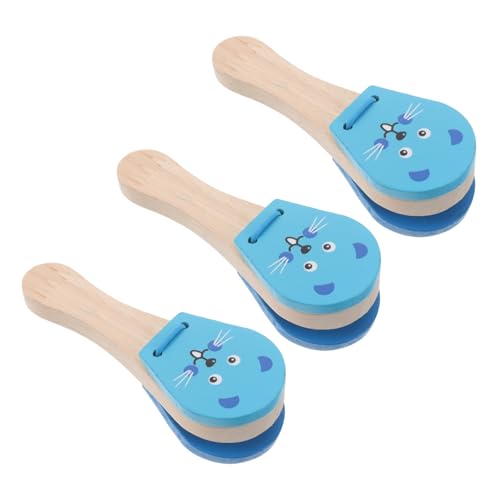 TOYANDONA 3stücke Holzklöppel Spielzeug Für Junge Mädchen Kleine Schlaginstrumente Wie Maracas Und Handschlagrasseln Traditionelle Kastagnetten Aus Naturholz Für Musikalische von TOYANDONA