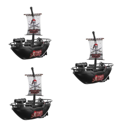 TOYANDONA 3 Stück Teiliges Piratenschiff Badeboot Spielset Elektrisch für Wasserdichtes Kunststoffspielzeug für Badewanne Pool und Sommer Leicht Batteriebetrieben für Badespaß und von TOYANDONA