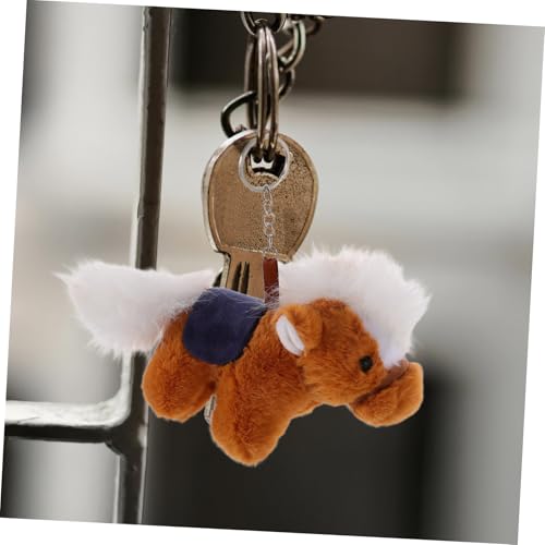 TOYANDONA 3 Stück Teiliges Plüsch Schlüsselanhänger Pferd Jahr des Pferdes Stofftier Anhänger Taschenanhänger für Haustiere Neujahrs Maskottchen Leichte und Vielseitige Taschen Deko von TOYANDONA
