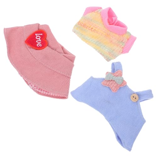 TOYANDONA 3stücke Puppenkleidung Set Für Kawaii-eimerhut Puppen-t-Shirt Und Puppen-strampelanzug Puppenbekleidungszubehör Outfits Für Minipuppen von TOYANDONA