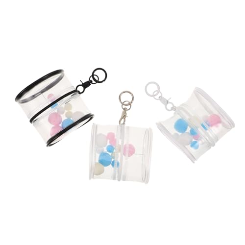 TOYANDONA 3 Stück Transparente Aufbewahrungstaschen für Actionfiguren und Puppen Tragbare Hüllen mit Schlüsselanhänger und Weichen Kugeln Klarer Organizer in und Transparent für von TOYANDONA