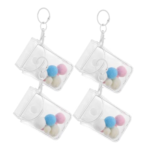 TOYANDONA 3 Stück Transparente PVC Mini Aufbewahrungstaschen Klare Doll Storage Bags mit Kettenanhängern Vielseitige Tragetasche für Sammelfiguren und Mini Puppen Handlich und Übersichtlich von TOYANDONA