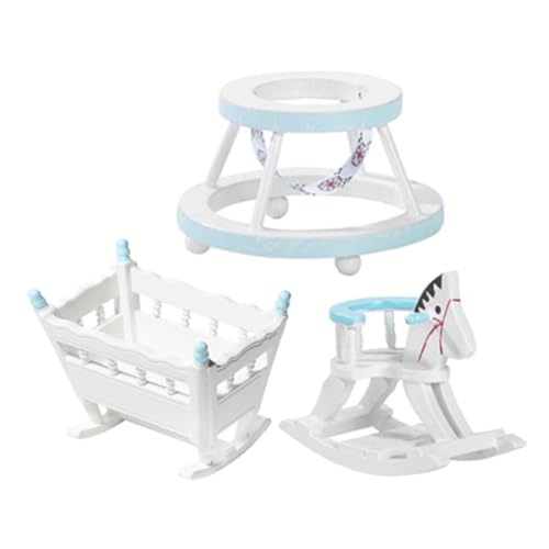 TOYANDONA 3 Stück Wiege des Puppenhaus babywiege für spielzeughaus Mini-Lauflernhilfe Kuh Lebewesen Rad Modell eines Lauflernwagens aus Holz Puppenhaus Holzkrippe Birke Blue TOYANDONA 3 Stück Wiege des Puppenhaus babywiege für spielzeughaus Mini-Lauflernhilfe Kuh Lebewesen Rad Modell eines Lauflernwagens aus Holz Puppenhaus Holzkrippe Birke Blue von TOYANDONA