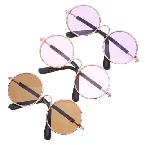 TOYANDONA 3 Stück dekorative Brille Mini-Spielzeugbrille kleine Brille für Puppenbrille mit Drahtrand Puppengläser zum Basteln Mini-Gläser zum Basteln Puppenbrillen Plastik von TOYANDONA