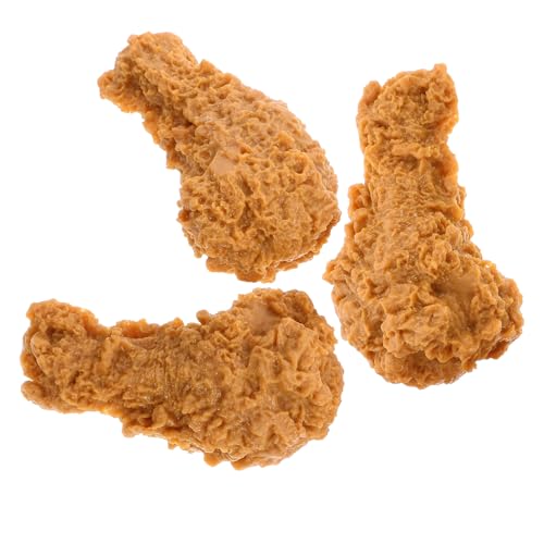 TOYANDONA 3 Stück simuliertes Essen künstliches Huhn Hühnerflügel Drumstick gefälschte Pommes künstliche Nahrung Hühnerbeine stützen Lagervorräte entzückender Hühnerkeulen falsches Huhn PVC von TOYANDONA