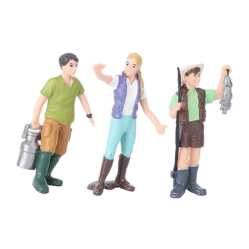 TOYANDONA 3stücke Sandtisch Figuren Farm Charaktere Für Kreative Modellbau-Dekoration Für -szenen Und Innendekoration von TOYANDONA