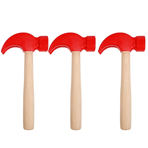 TOYANDONA 3 Stücke Kinder Hammer Spielzeug Mini Holz Hämmer Kinder Rote Hämmer Hammer Spielzeug Simulierte Holz Hämmer Naturholz Hammer Kinder Kleine Hammer Spielzeug Hämmer Spielzeug für von TOYANDONA