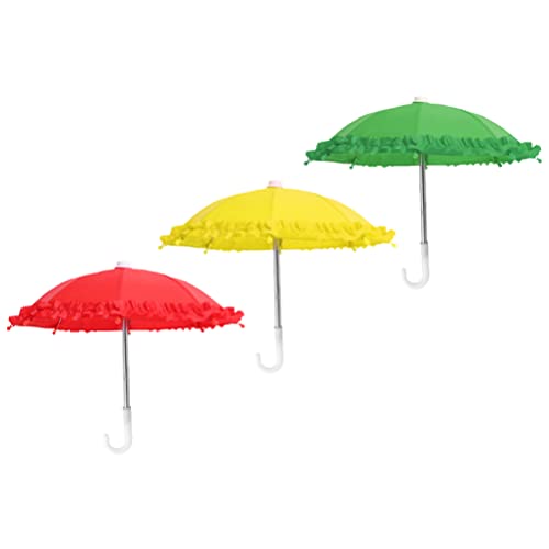 TOYANDONA 3 Stücke Mini Regenschirm Spielzeug Mini Rainy Regenschirm Modell Polyester Seide Dollhouse Miniatur Regenschirm Dollhouse Spielzeug Foto Requisiten Zuf?llige Farbe 28 cm von TOYANDONA