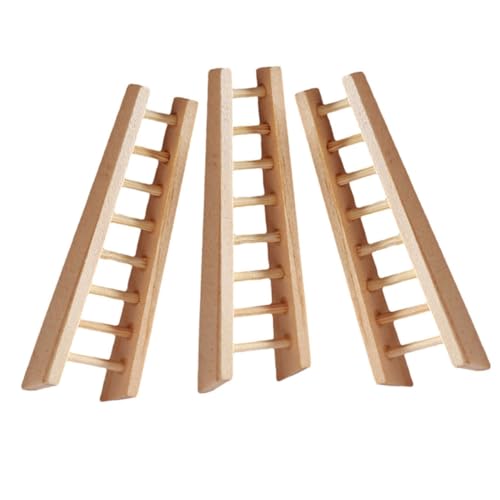 TOYANDONA 3 Stücke Miniatur Leiter Dekoration Dekoration Holz Dekorationen Puppen Leiter von TOYANDONA