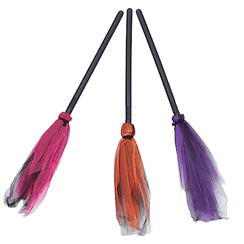 TOYANDONA 3 Stücke Teiliges Hexenbesen aus Kunststoff und Mesh Dekorativer Halloween Besen für Erwachsene und Stabiler Faltbarer Zauberbesen als Kostümzubehör für Party und Cosplay TOYANDONA 3 Stücke Teiliges Hexenbesen aus Kunststoff und Mesh Dekorativer Halloween Besen für Erwachsene und Stabiler Faltbarer Zauberbesen als Kostümzubehör für Party und Cosplay von TOYANDONA
