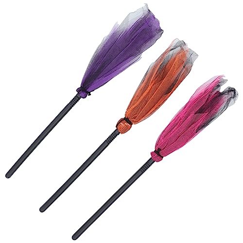 TOYANDONA 3 Stücke Teiliges Hexenbesen aus Kunststoff und Mesh und Langlebig Farbenfrohe Hexenbesen für Halloween Karneval Kostüm und Themenpartys Wiederverwendbar und Robust TOYANDONA 3 Stücke Teiliges Hexenbesen aus Kunststoff und Mesh und Langlebig Farbenfrohe Hexenbesen für Halloween Karneval Kostüm und Themenpartys Wiederverwendbar und Robust von TOYANDONA