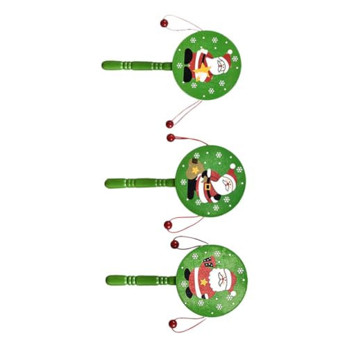 TOYANDONA 3 Stücke Weihnachten Holz Hand Trommel Rassel Holz Instrument Chinesischen Traditionellen Chinesische Trommel Grün von TOYANDONA