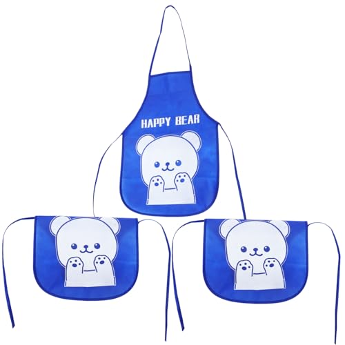 TOYANDONA Kinderschürze Kochmütze Set 3 Stück Kinder Kleinkind Kochschürzen Verstellbarer Nackengurt Zum Kochen Spielen von TOYANDONA