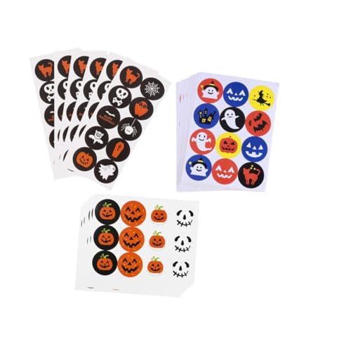 TOYANDONA 30 Blatt Halloween Aufkleber Dekorationsaufkleber Für Halloween Versiegelungsaufkleber Klebeaufkleber Cartoon Muster Aufkleber Kupferplatten Aufkleber von TOYANDONA