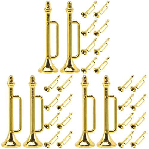 TOYANDONA 30 STK Musikinstrumentenmodell Miniatur-Saxophon winzig kleines Trompeten-Puppenhaus Musical Instruments Spielzeug für Kinder Horn Wohnkultur Trompetenspielzeug von TOYANDONA