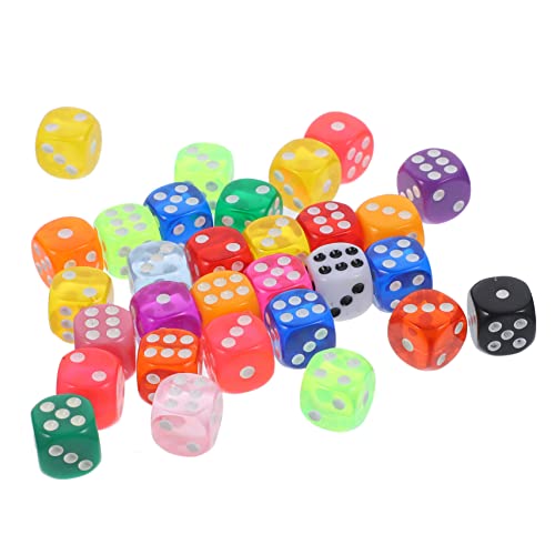 TOYANDONA 30 Stück Farbige Spielwürfel aus Resin Transparente Mehrseitige Würfel für Brettspiele und Partyspiele Leicht und Tragbar Spaß für Jede Gelegenheit von TOYANDONA
