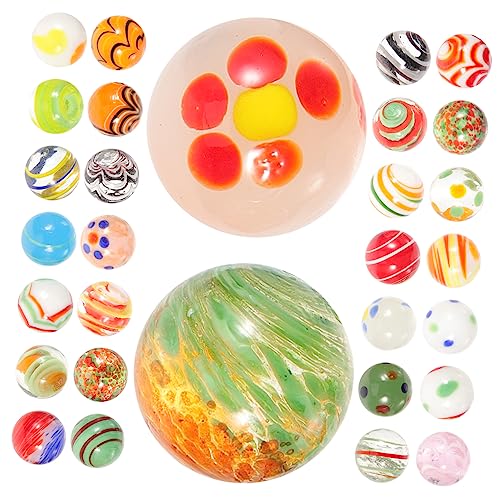 TOYANDONA 30 Stück Glasmurmeln Handgefertigte Glasperlen für Dekoration für Aquarien und Blumenbeete Leuchtende Glaskugeln für Kreatives und Heimdekoration von TOYANDONA