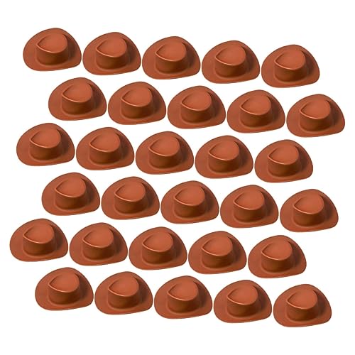 TOYANDONA 30 Stück Mini-Cowboyhut Kuh Western Abdeckung Damen klein Cute Decor Dekoration Weihnachten zierkappen weihachtsdeko Kuchen Hut Hut für DIY- Hut- Plastik Chocolate von TOYANDONA