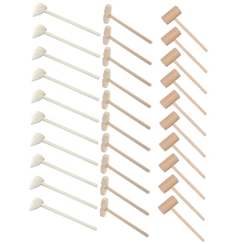 TOYANDONA 30 Stück Mini-Gummihammer für kinderspielzeug kinderknallzeug heusgen Hammer Stahlnadel Spielzeugnahrung Mini-Hammerspielzeug Mini-Holzschlägel hölzern von TOYANDONA