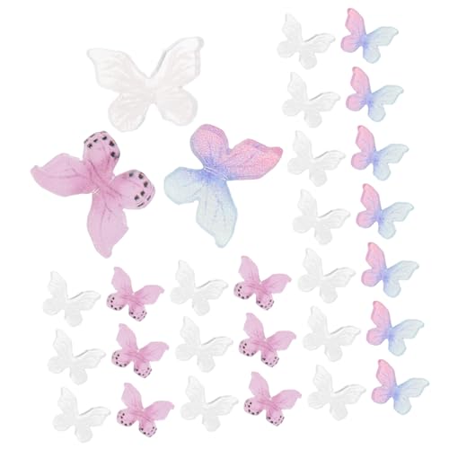 TOYANDONA 30 Stück Mini Schmetterlinge Puppenhaus Garten Blumengarten Mini Pflanze Schmetterlinge Mikro Landschaft Schmetterlings Kuchendekorationen Schmetterlingsklammern von TOYANDONA
