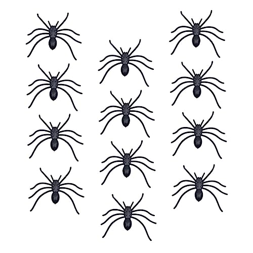 TOYANDONA 30 Stück Schwarze Spinnen Realistische Halloween Deko für Grusel Wiederverwendbare Kunststoff Spinnen für Halloween Feiern und Streiche von TOYANDONA