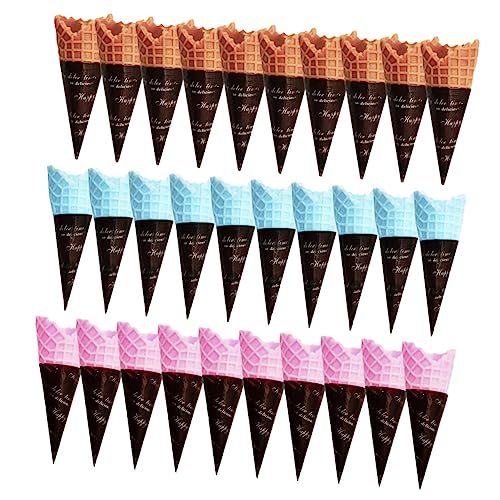 TOYANDONA 30 Stück Simulierte Eistüte Mini Gefälschte Eistüte Eistüten Eiscreme Telefonabdeckungszubehör Simuliertes Eiscreme Kleines Eistüten Modell Kinderspielzeug Aus PVC von TOYANDONA