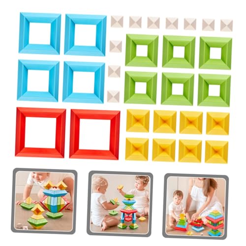 TOYANDONA 30 Stück Teiliges Bausteine Stapelbar Pädagogisch Feinmotorisch Fördernd Sicher und Geruchsfrei für Jungen Mädchen Ab Jahren Lernspielzeug von TOYANDONA