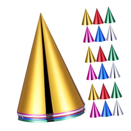 TOYANDONA 30 Stück Teiliges Bunte Metallic Partyhüte mit Elastischem Band Papier-kegelhüte für Erwachsene Bequeme Geburtstags Weihnachtsfeier Kopfbedeckung in Gold Silber Grün Blau Rot TOYANDONA 30 Stück Teiliges Bunte Metallic Partyhüte mit Elastischem Band Papier-kegelhüte für Erwachsene Bequeme Geburtstags Weihnachtsfeier Kopfbedeckung in Gold Silber Grün Blau Rot von TOYANDONA