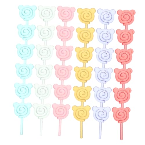TOYANDONA 30 Stück Teiliges Mini Lutscher Farbenfrohe Puppenhaus Dekoration Realistische Miniatur Süßigkeiten Detailgetreue Fake Lollipops für DIY Basteln und Miniaturliebhaber von TOYANDONA