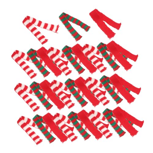 TOYANDONA 30 Stück Teiliges Mini Strickschals Rot Weiß Grün Gestreift Flexible Weihnachtsdeko für Puppen Ornamente Weinflaschen Party Zubehör TOYANDONA 30 Stück Teiliges Mini Strickschals Rot Weiß Grün Gestreift Flexible Weihnachtsdeko für Puppen Ornamente Weinflaschen Party Zubehör von TOYANDONA