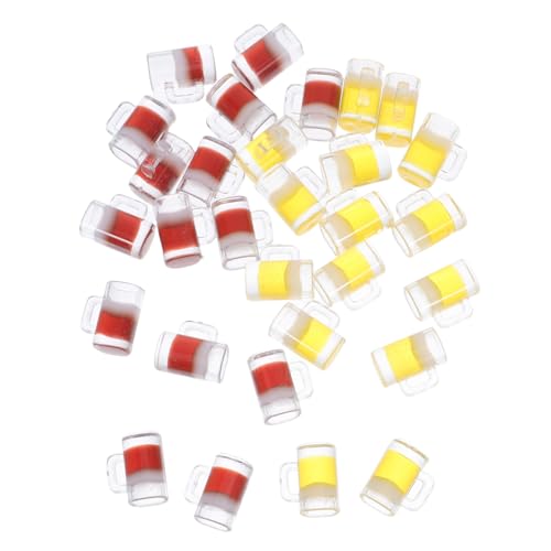 TOYANDONA 30 Stück Teiliges Miniatur Bierglas aus Klarem Resin Realistische Puppenhaus Trinkgläser für Bar Küchen-playset Sichere Mini Deko für DIY Basteln und Mikro-szenen von TOYANDONA