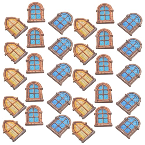 TOYANDONA 30 Stück Teiliges Miniatur Holzfenster für Puppenhaus Nachhaltige Detailreiche Fensterrahmen Einfache Montage Kompakte für Dekoration und Szenengestaltung von TOYANDONA