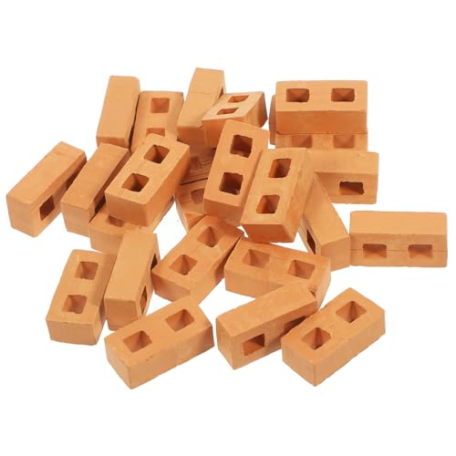 TOYANDONA 30 Stück Teiliges Miniatur Ziegelstein aus Kindersicherem Keramik Kunststoff Quadratische Form Glatte Oberfläche für DIY Sandtisch Landschaft Modellbau Puppenhaus und Architektur von TOYANDONA