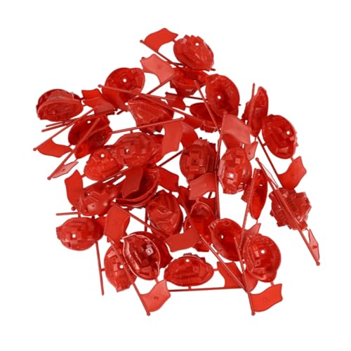 TOYANDONA 30 Stück Teiliges Rote Miniatur flaggen Modellspielzeug für Sandtisch Dekoration Kleine Rote Fahnen Stäben Realistische Szene für Sammler und Enthusiasten von TOYANDONA