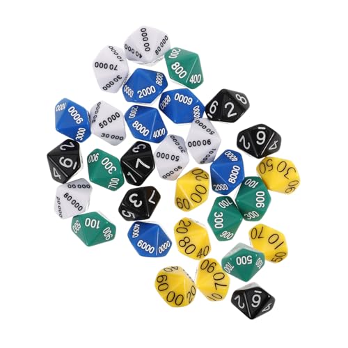 TOYANDONA 30 Stück Würfelspiel spielwürfel Party Spiele Brettspiel Zubehör spielewürfel Stellenwertscheiben farbige Würfel Platzwertwürfel Würfel Masse Plastik von TOYANDONA