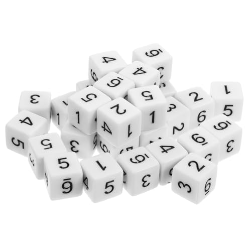 TOYANDONA 30 Stück Zahlenwürfel Platzwertwürfel Spiele Mathe Zahlen Würfel nummerierte Würfel Sechsseitiger Würfel Themenwürfel spielwürfel brettspiel tragbare Würfel Partywürfel Acryl Weiß von TOYANDONA