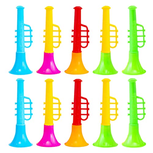 TOYANDONA 30 Stücke Mini Plastik Trompete Spielzeug Vuvuzela Stadion Horn Musikinstrumente Pädagogische Spielzeug Trompete Horn Für Kinder Kinder Blowing Toys Party Requisiten (Zufällige von TOYANDONA