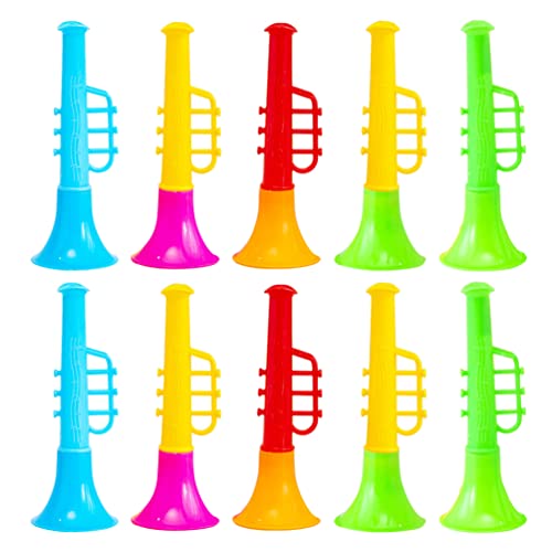 TOYANDONA 30 Stücke Mini Plastik Trompete Spielzeug Vuvuzela Stadion Horn Musikinstrumente Pädagogische Spielzeug Trompete Horn Für Kinder Kinder Blowing Toys Party Requisiten (Zufällige von TOYANDONA