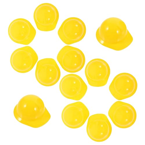 TOYANDONA 30St Mini-Bauhut puppenzubehör geburtstagsdeko doll Accessories Haustierhut Mini-Schmuck Reinigungsmittel Mini-Schutzhelme Mini-Schutzhelm aus Kunststoff Plastik Yellow von TOYANDONA