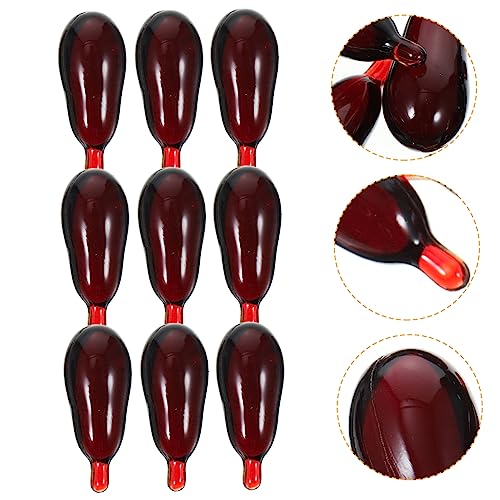 TOYANDONA 30Stücke Halloween Blutkapseln Fake Blood Capsules Für Horror Requisiten Cosplay Und Aprilscherze Für Theater Film Und Partys Schwarz Rot von TOYANDONA