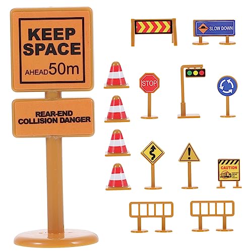 TOYANDONA Kleiner Verkehrszeichen Spielset für Kinder 30 Stücke Verkehrssicherheits Spielzeug Miniatur Verkehrsschild Modelle Pädagogisches Zubehör für Kinder von TOYANDONA